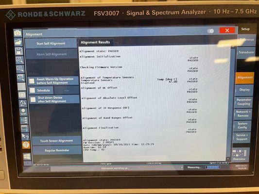 ロード&シュワルツ FSV3007 シグナルとスペクトル解析機 10 Hz から 7.5 GHz 触覚画面