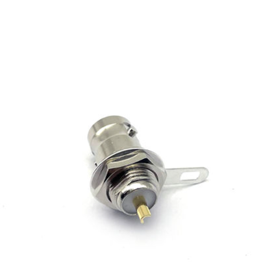 50 Ohm BNC Female Bulkhead Mount Connector for Microstrip with Brass Material